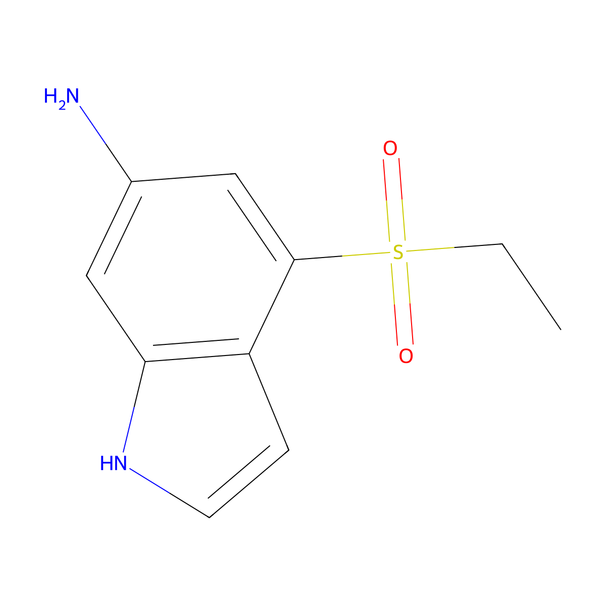 1h-Indol-6-amine,4-(ethylsulfonyl)- molecular structure, CAS 1334489-42-7