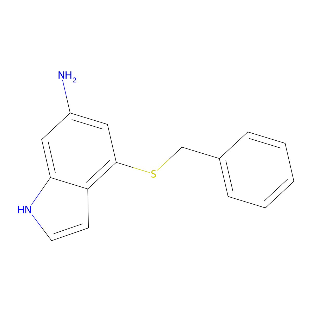 1h-Indol-6-amine,4-[(phenylmethyl)thio]- molecular structure, CAS 1334489-64-3