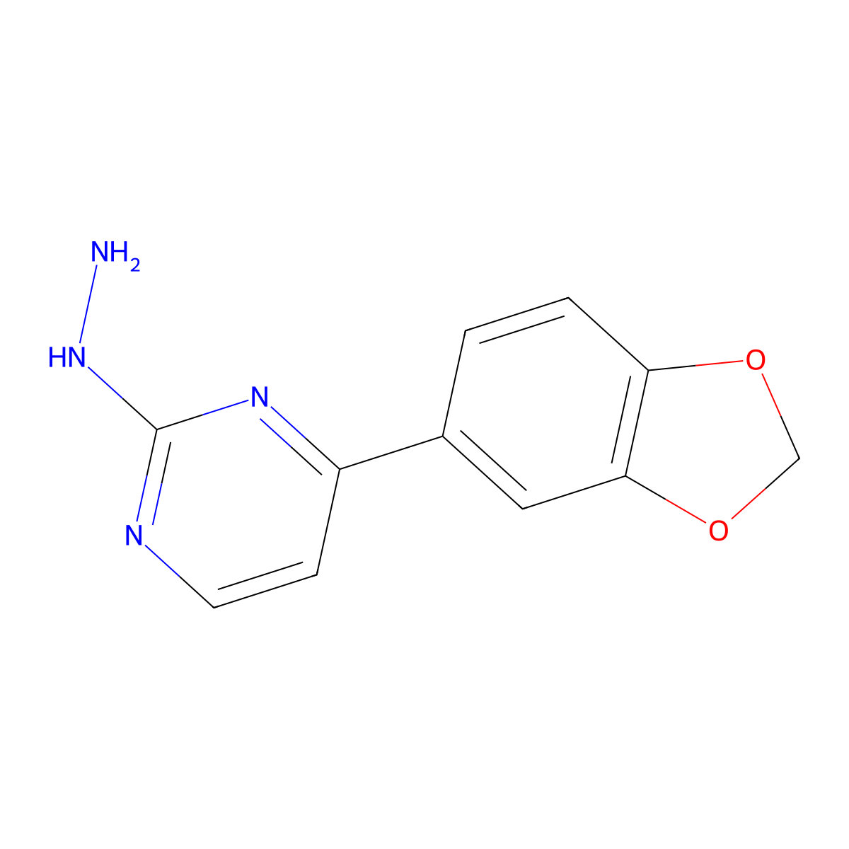 4-(1,3-Benzodioxol-5-yl)-2-hydrazinopyrimidine molecular structure, CAS 1334490-02-6