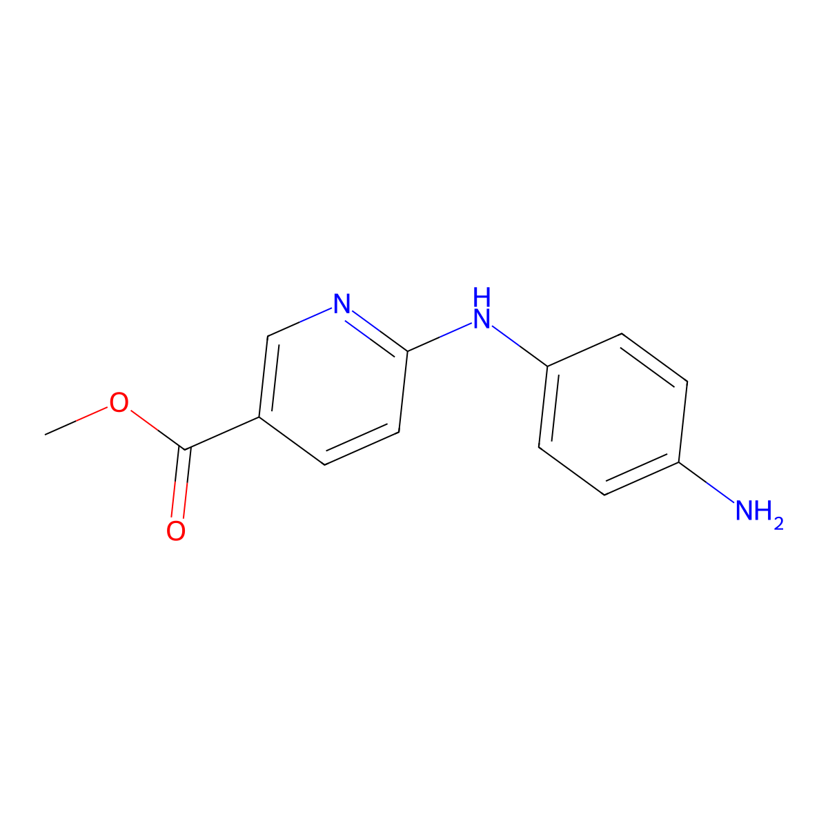 Methyl 6-((4-aminophenyl)amino)nicotinate molecular structure, CAS 1334490-04-8