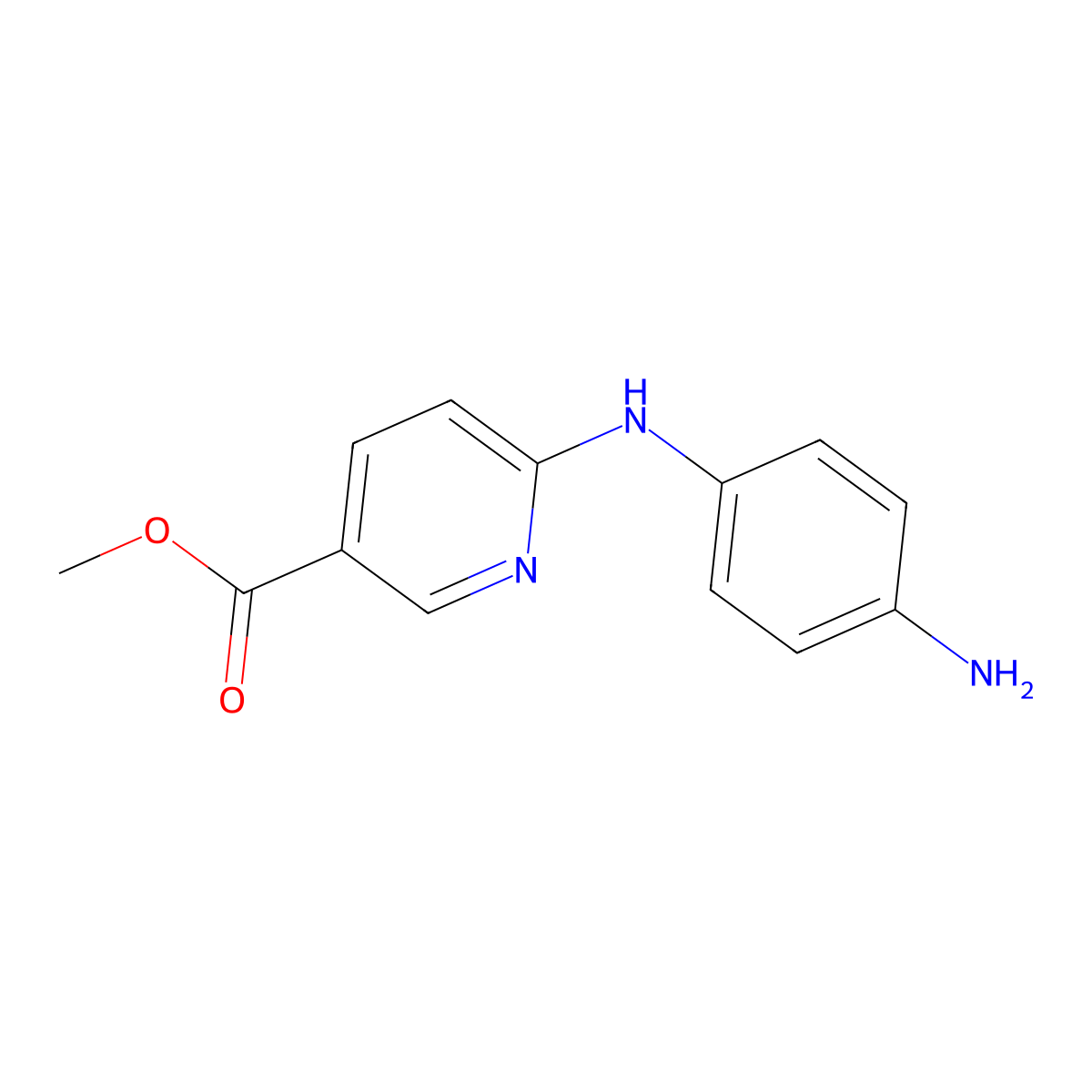 Methyl 6-((4-aminophenyl)amino)nicotinate molecular structure, CAS 1334490-04-8