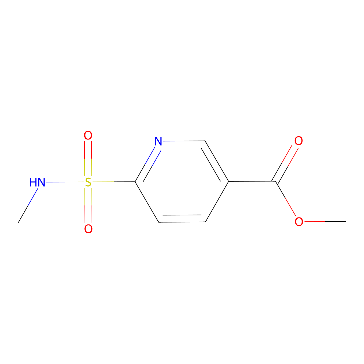 Methyl 6-(methylsulfamoyl)pyridine-3-carboxylate molecular structure, CAS 1334490-11-7