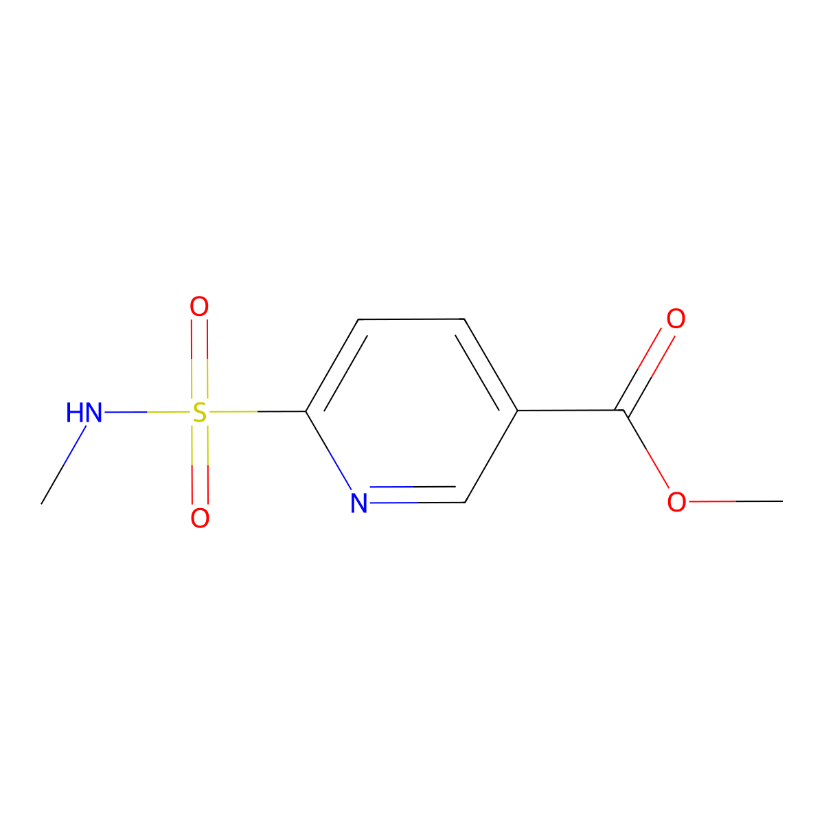 Methyl 6-(methylsulfamoyl)pyridine-3-carboxylate molecular structure, CAS 1334490-11-7
