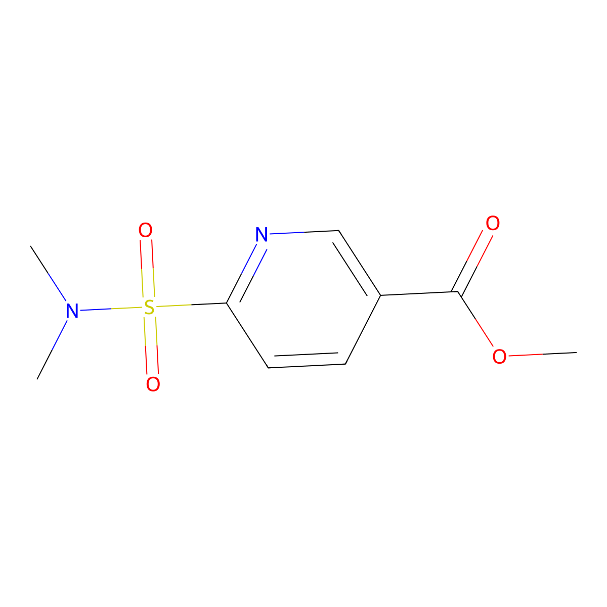 Methyl 6-(N,N-dimethylsulfamoyl)nicotinate molecular structure, CAS 1334490-19-5