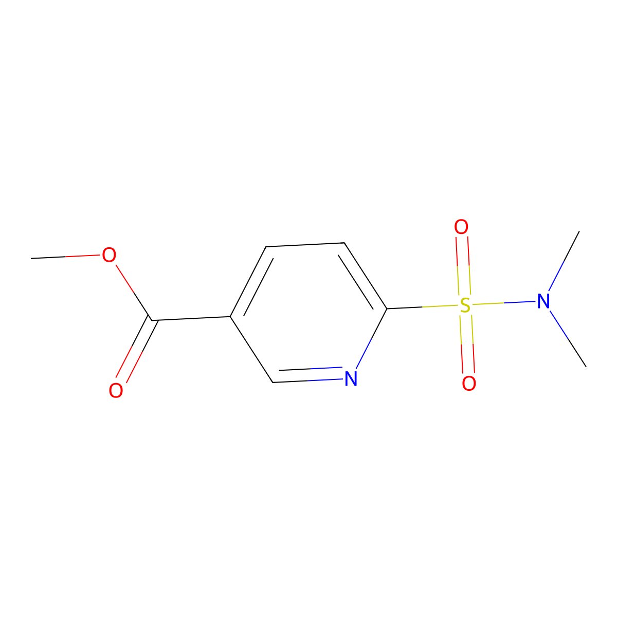 Methyl 6-(N,N-dimethylsulfamoyl)nicotinate molecular structure, CAS 1334490-19-5