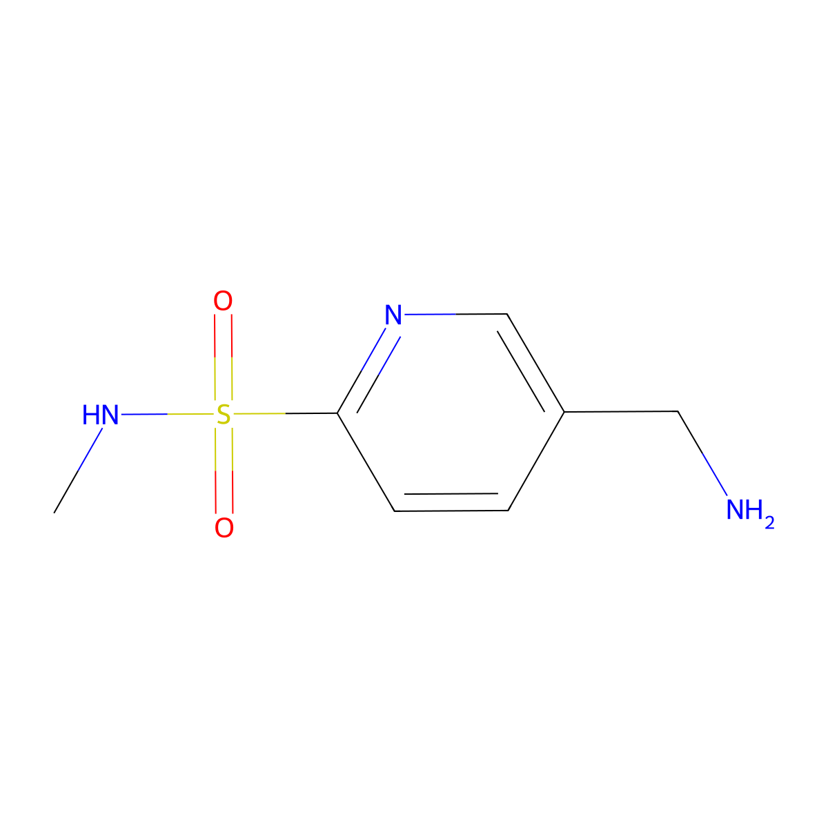 5-(aminomethyl)-N-methylpyridine-2-sulfonamide molecular structure, CAS 1334490-54-8