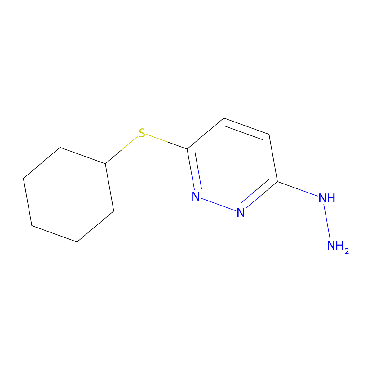 3-(Cyclohexylsulfanyl)-6-hydrazinylpyridazine molecular structure, CAS 1334490-68-4