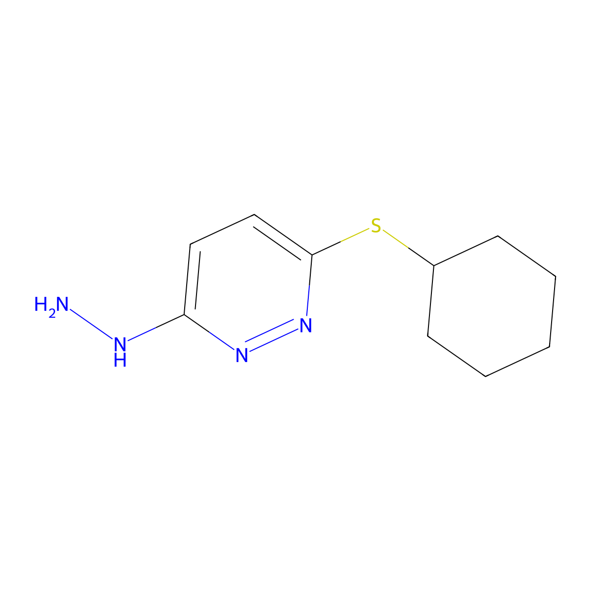 3-(Cyclohexylsulfanyl)-6-hydrazinylpyridazine molecular structure, CAS 1334490-68-4