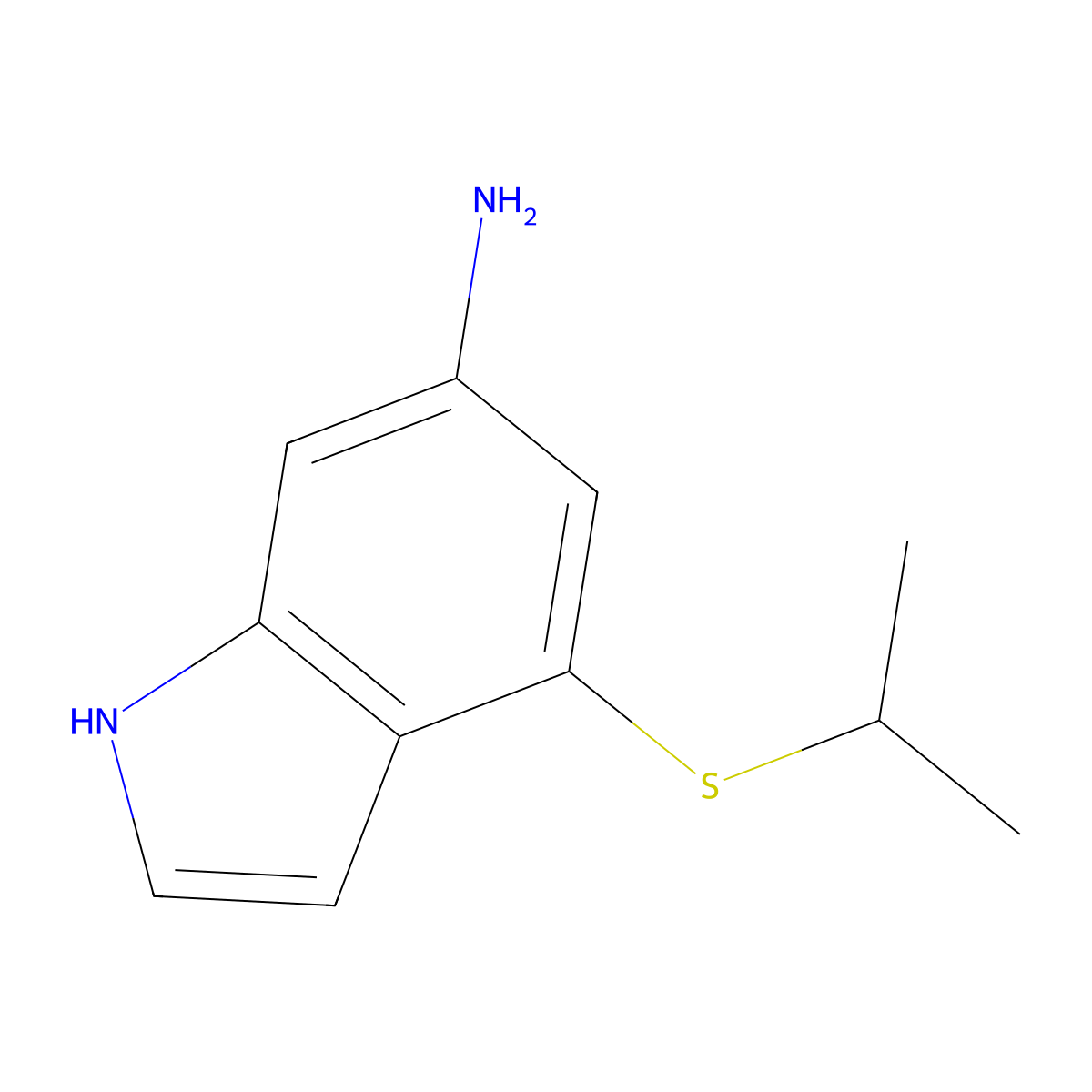 1h-Indol-6-amine,4-[(1-methylethyl)thio]- molecular structure, CAS 1334490-69-5