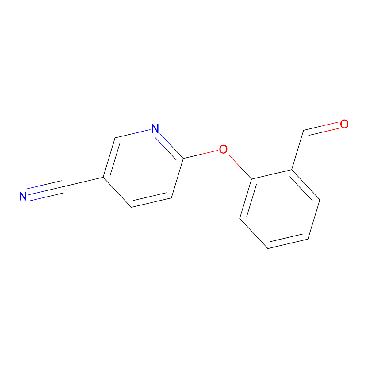 3-Pyridinecarbonitrile, 6-(2-formylphenoxy)- molecular structure, CAS 1334490-78-6