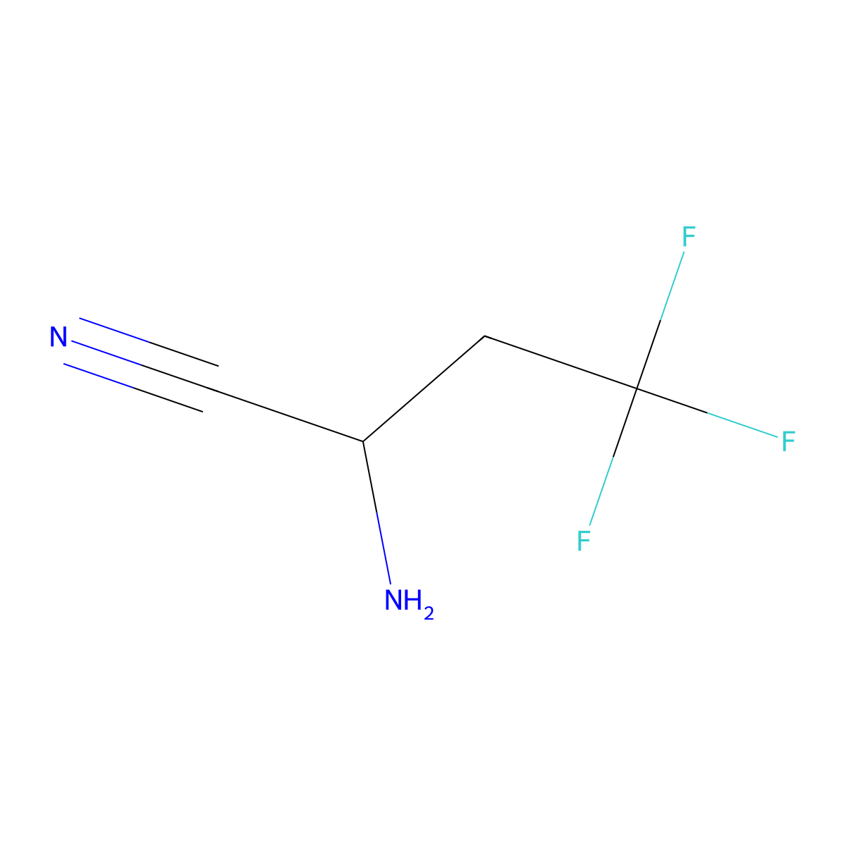 2-Amino-4,4,4-trifluorobutanenitrile molecular structure, CAS 1334491-09-6