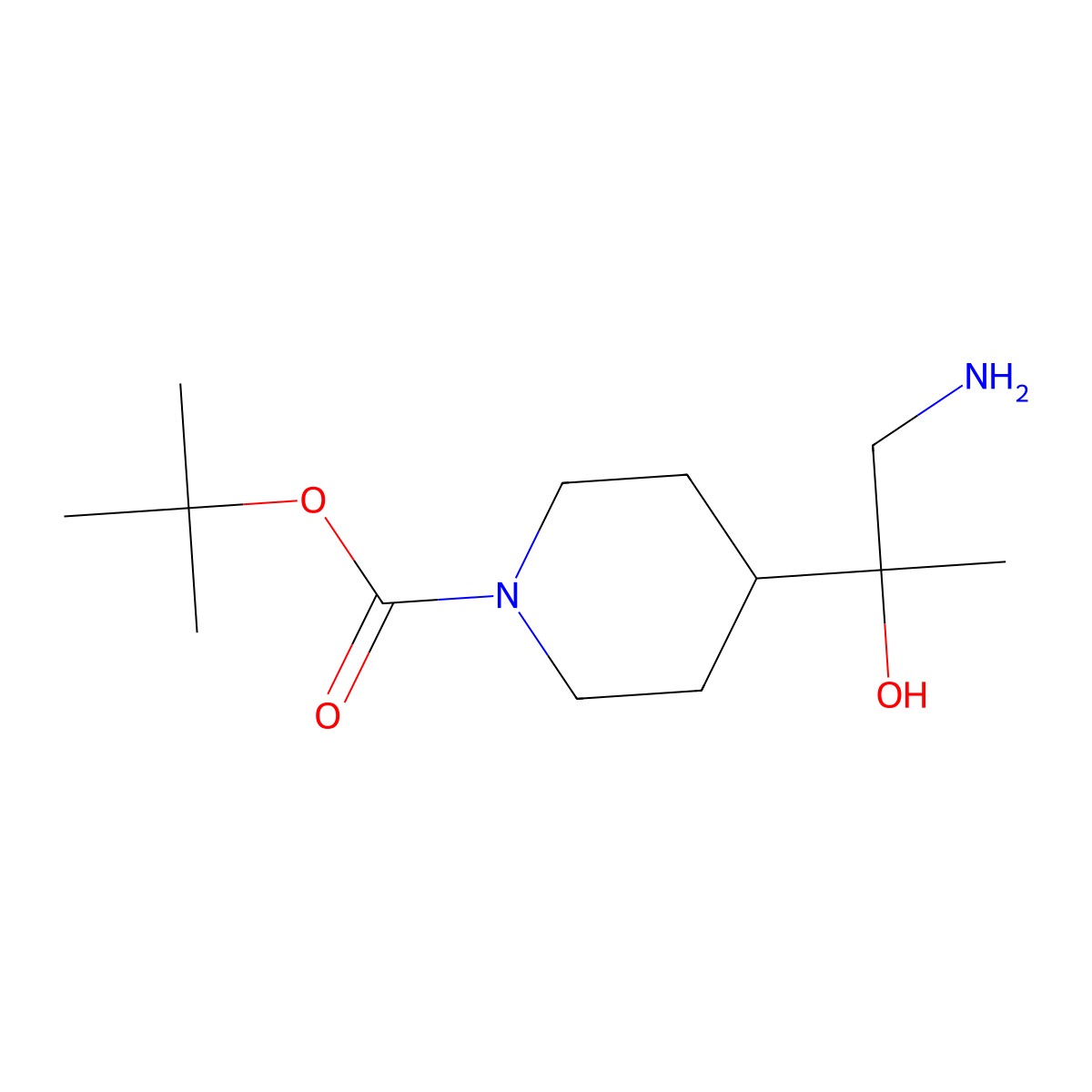 tert-Butyl 4-(1-amino-2-hydroxypropan-2-yl)piperidine-1-carboxylate molecular structure, CAS 1334491-21-2