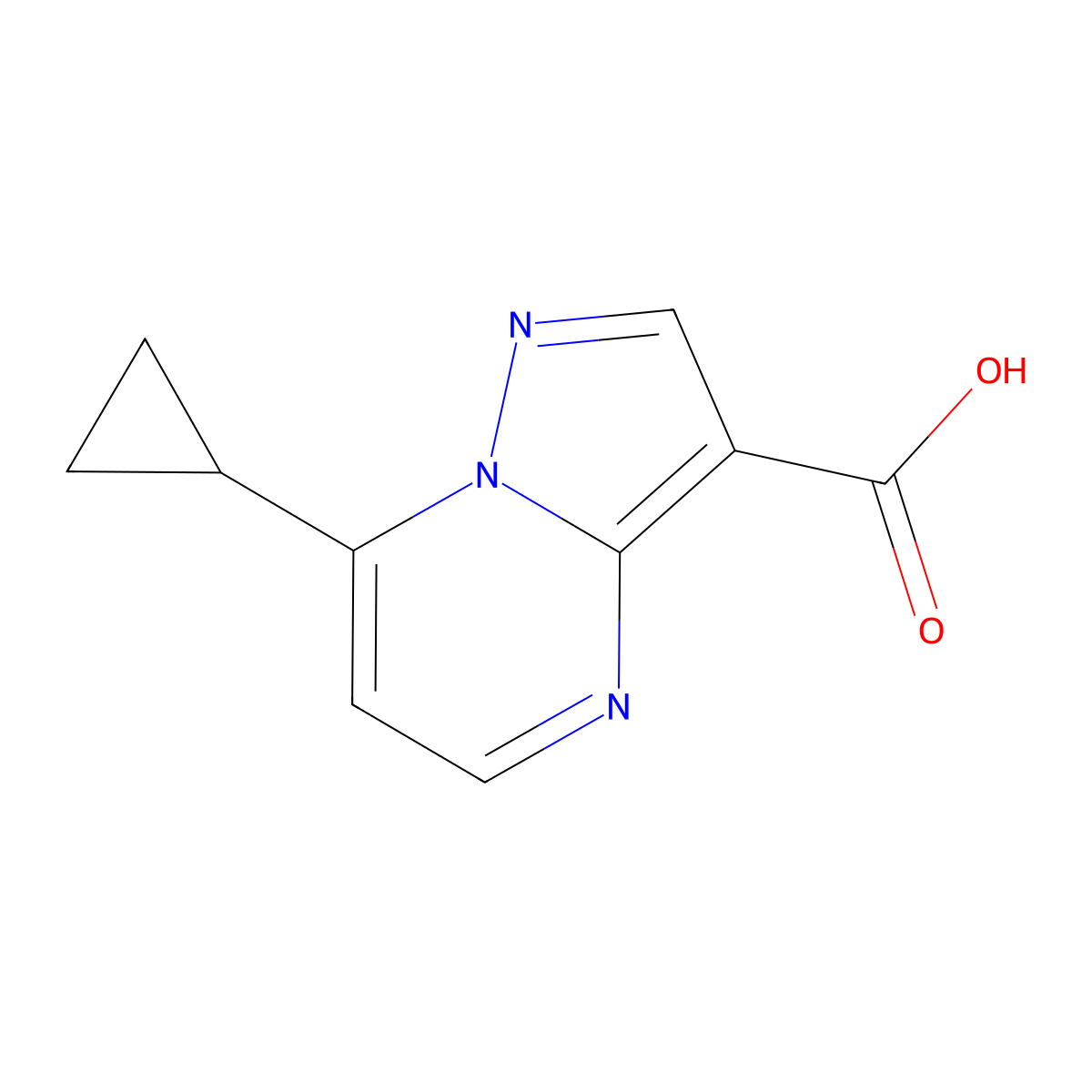 7-Cyclopropylpyrazolo[1,5-a]pyrimidine-3-carboxylic acid molecular structure, CAS 1334491-23-4