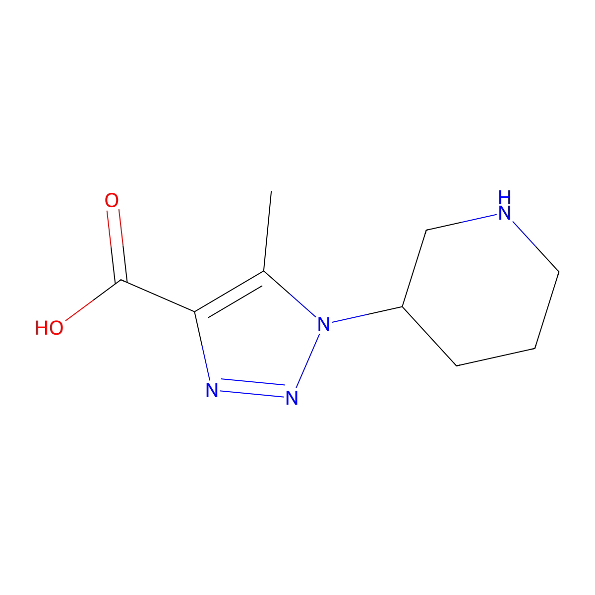 5-Methyl-1-(piperidin-3-yl)-1H-1,2,3-triazole-4-carboxylic acid molecular structure, CAS 1334491-30-3