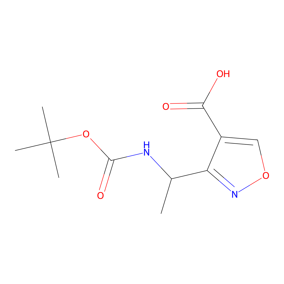3-(1-{[(Tert-butoxy)carbonyl]amino}ethyl)-1,2-oxazole-4-carboxylic acid molecular structure, CAS 1334491-40-5