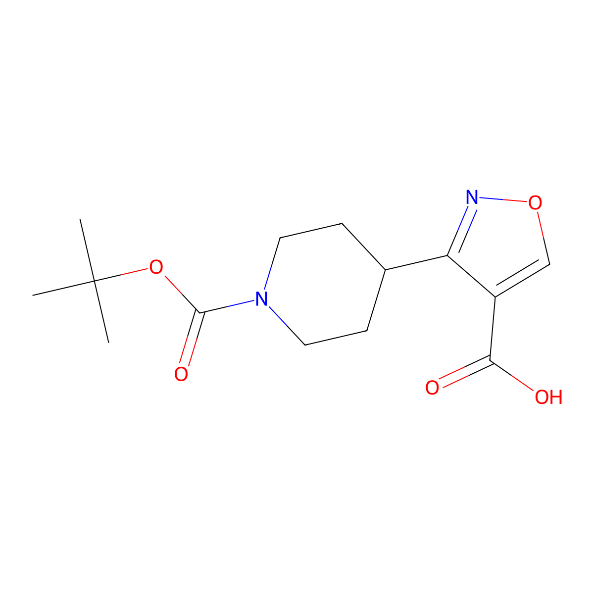 3-{1-[(Tert-butoxy)carbonyl]piperidin-4-yl}-1,2-oxazole-4-carboxylic acid molecular structure, CAS 1334491-72-3