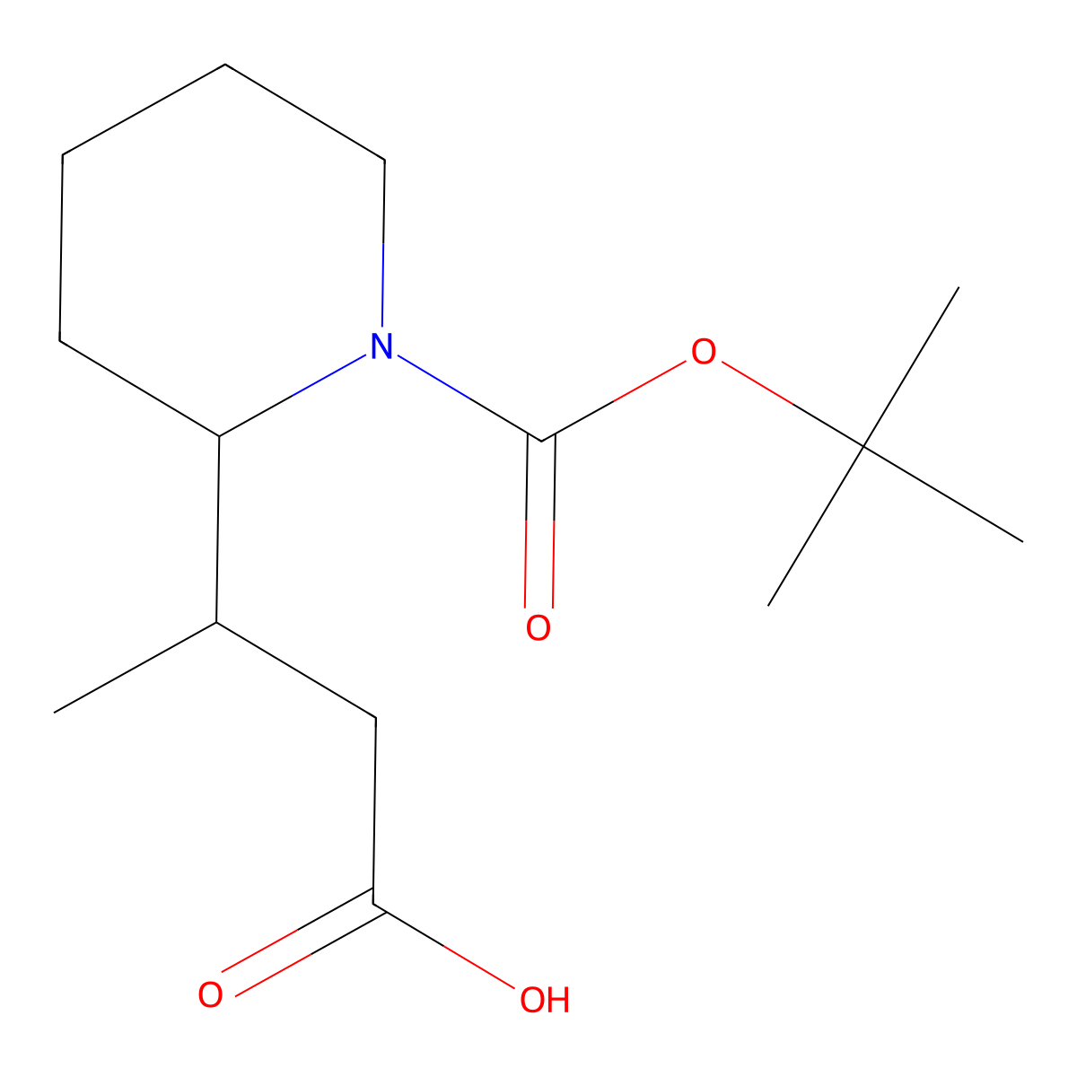 3-(1-(tert-Butoxycarbonyl)piperidin-2-yl)butanoic acid molecular structure, CAS 1334491-81-4