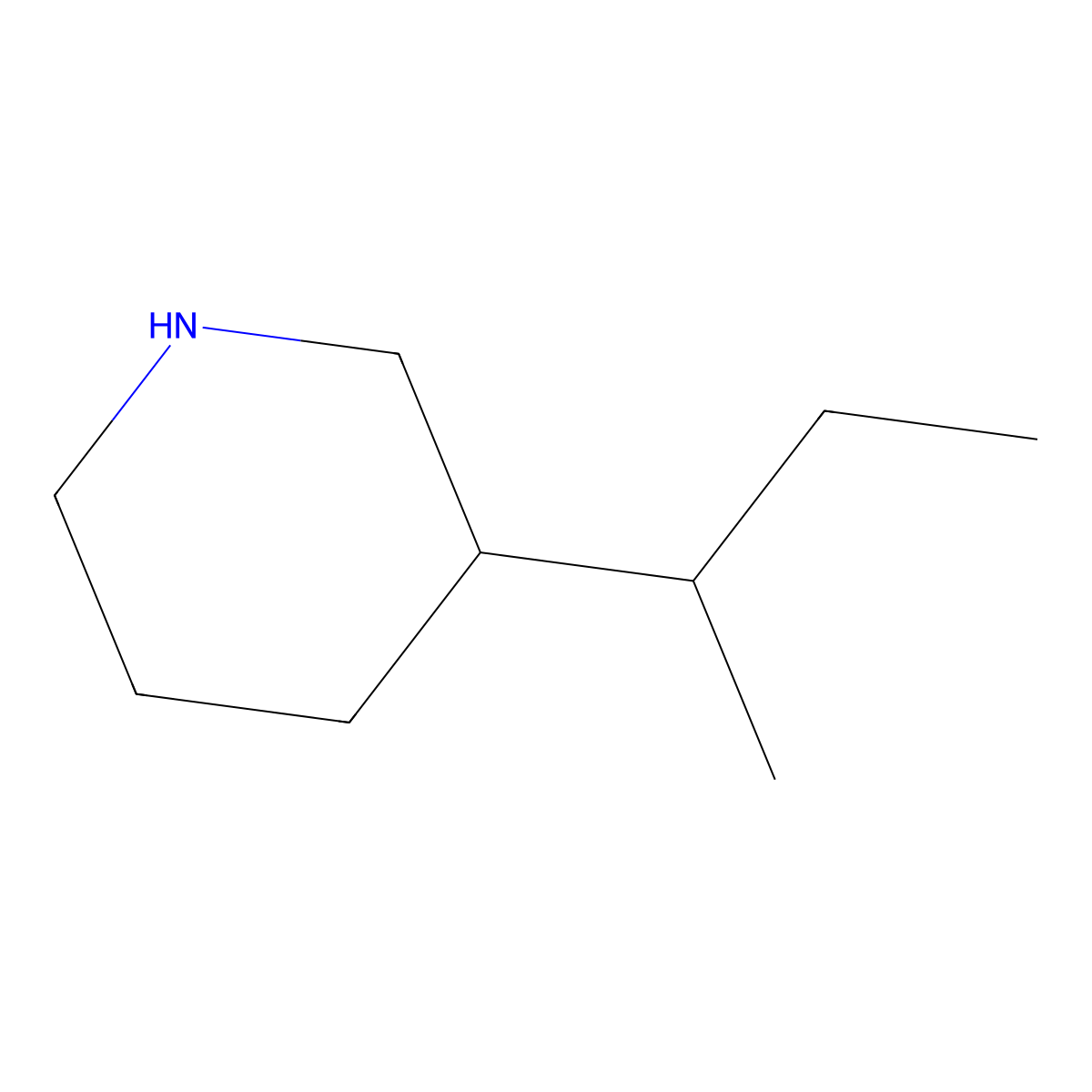3-(Butan-2-yl)piperidine molecular structure, CAS 1334491-83-6