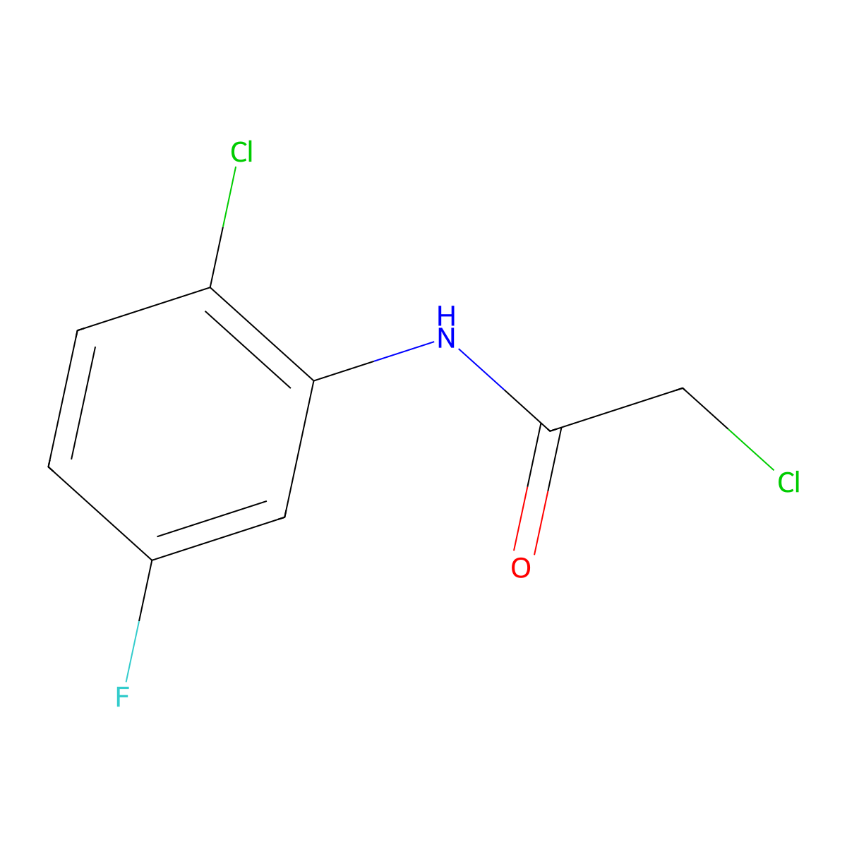2-chloro-N-(2-chloro-5-fluorophenyl)acetamide molecular structure, CAS 1334492-01-1