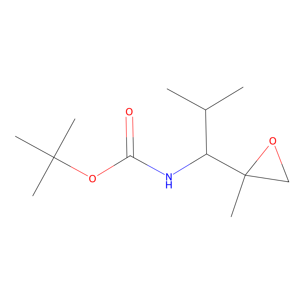 tert-butyl N-[2-methyl-1-(2-methyloxiran-2-yl)propyl]carbamate molecular structure, CAS 1334492-31-7