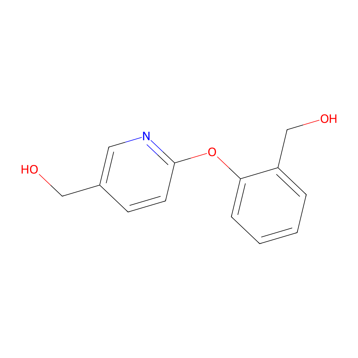 3-Pyridinemethanol, 6-[2-(hydroxymethyl)phenoxy]- molecular structure, CAS 1334492-38-4