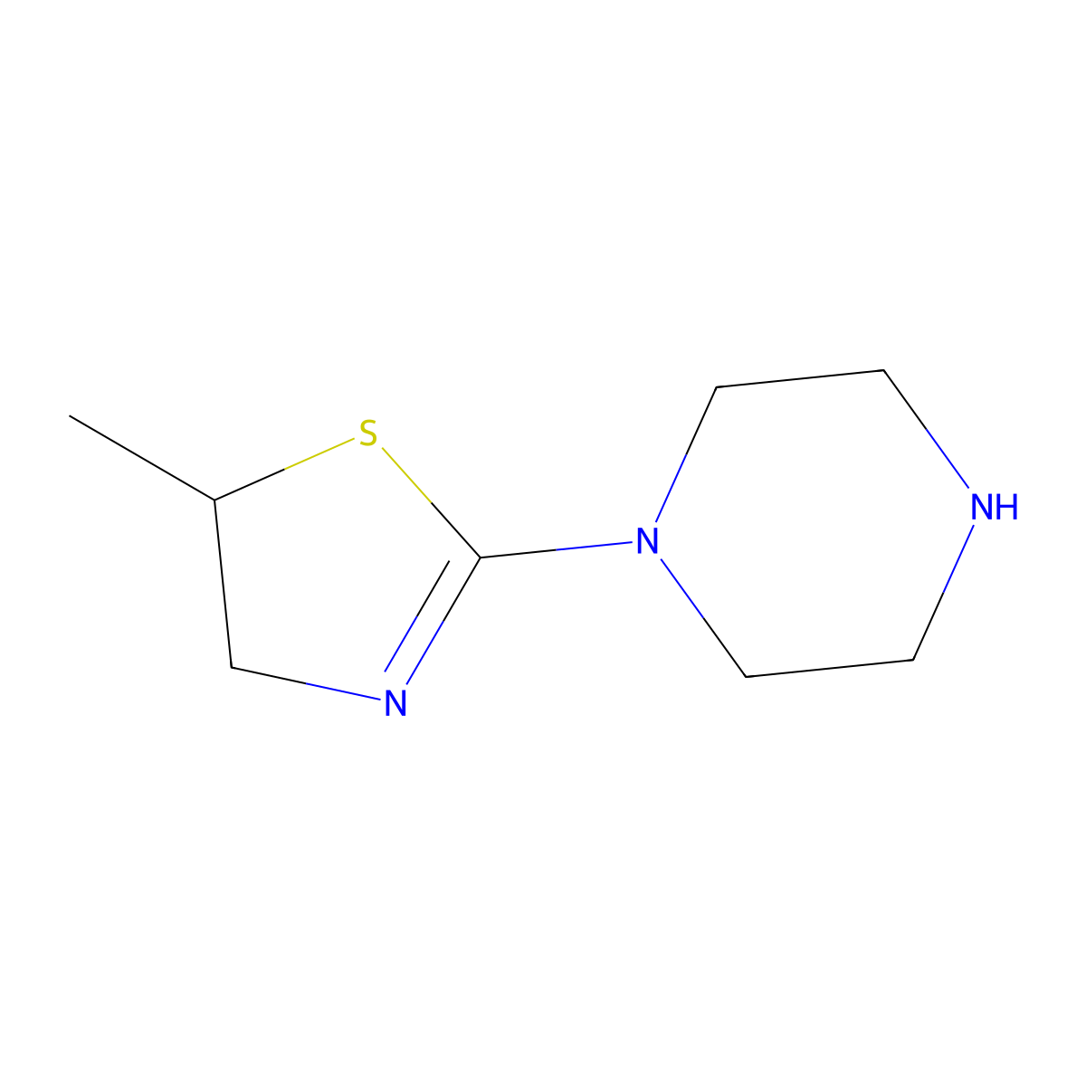 5-Methyl-2-(piperazin-1-yl)-4,5-dihydrothiazole molecular structure, CAS 1334492-43-1