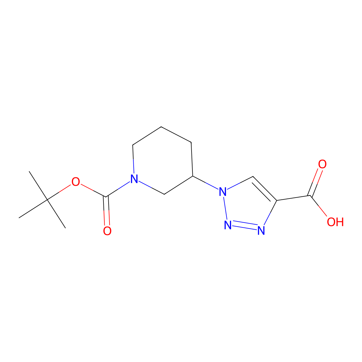 1-{1-[(tert-butoxy)carbonyl]piperidin-3-yl}-1H-1,2,3-triazole-4-carboxylic acid molecular structure, CAS 1334492-51-1
