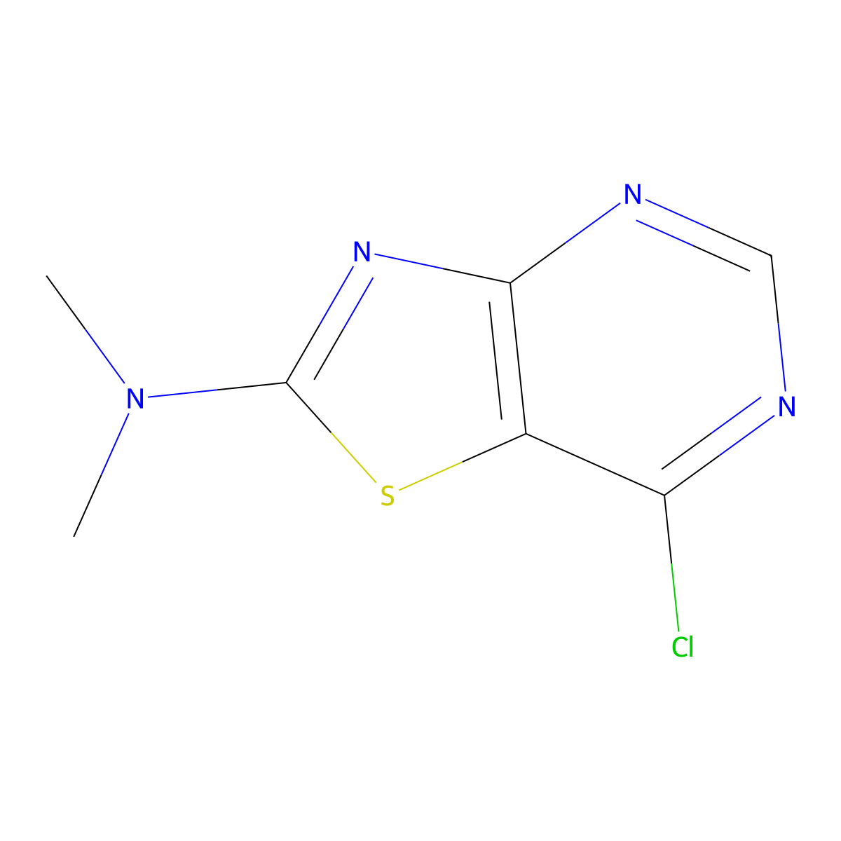 7-chloro-N,N-dimethyl-[1,3]thiazolo[4,5-d]pyrimidin-2-amine molecular structure, CAS 1334492-80-6