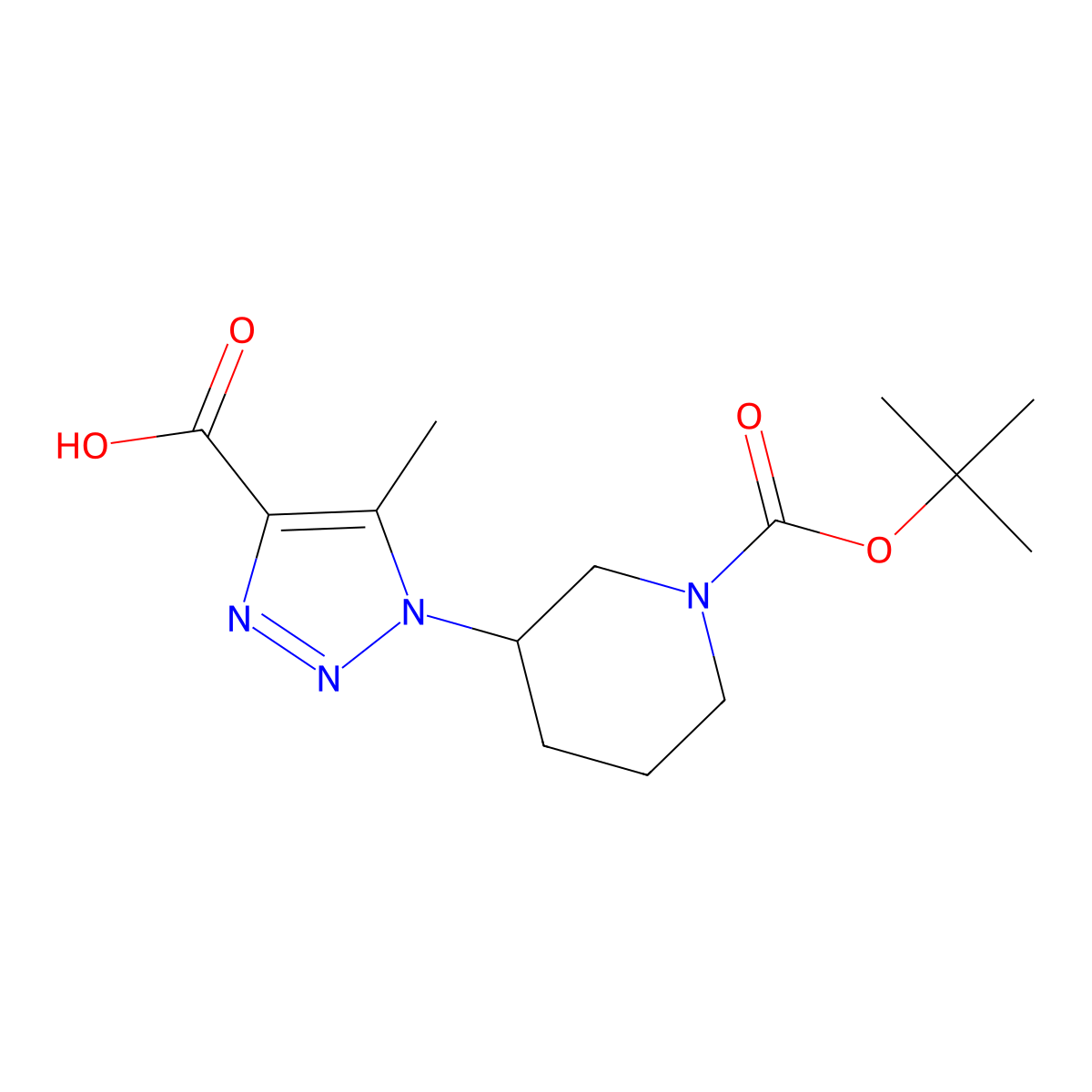 1-(1-(Tert-butoxycarbonyl)piperidin-3-yl)-5-methyl-1h-1,2,3-triazole-4-carboxylic acid molecular structure, CAS 1334493-08-1