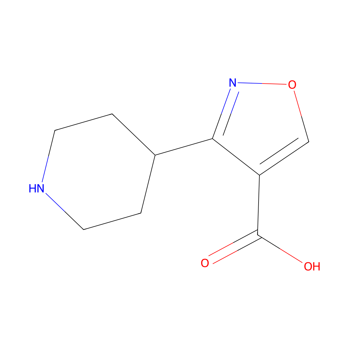 3-(Piperidin-4-yl)isoxazole-4-carboxylic acid molecular structure, CAS 1334493-51-4