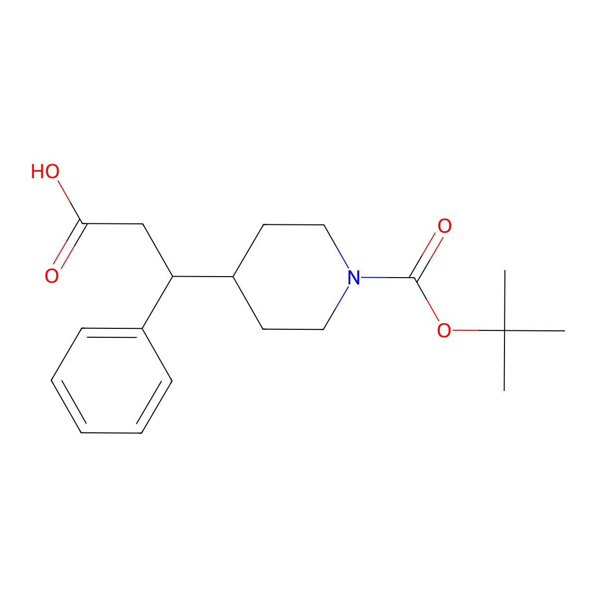 3-{1-[(Tert-butoxy)carbonyl]piperidin-4-yl}-3-phenylpropanoic acid molecular structure, CAS 1334493-61-6