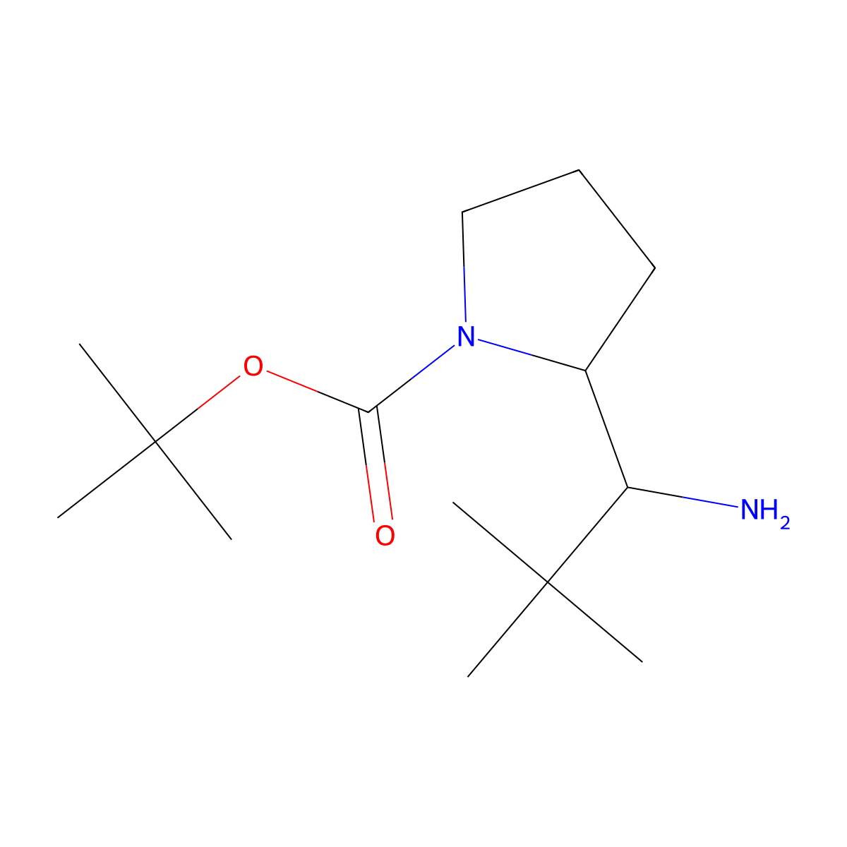 tert-Butyl 2-(1-amino-2,2-dimethylpropyl)pyrrolidine-1-carboxylate molecular structure, CAS 1334493-75-2