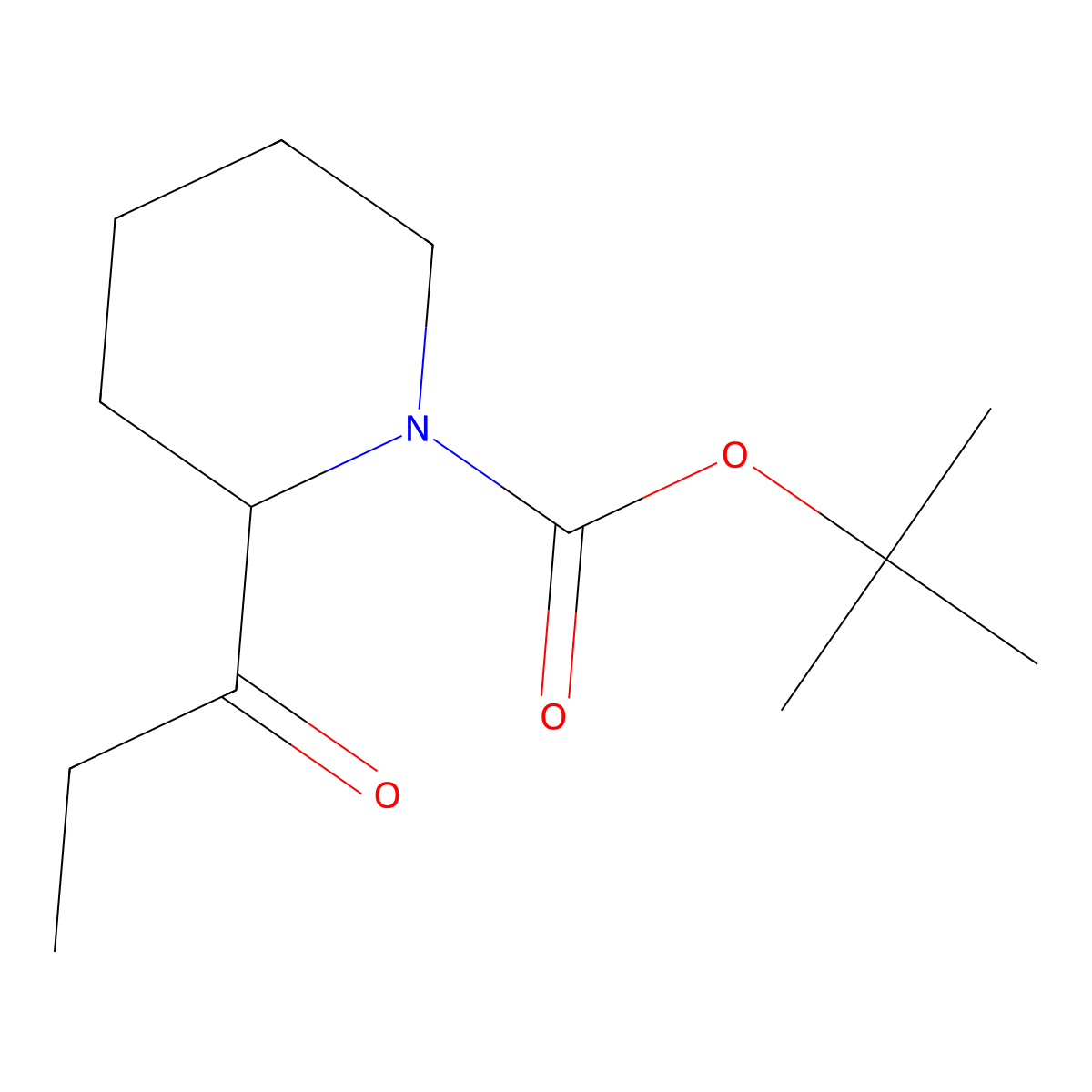Tert-butyl 2-propanoylpiperidine-1-carboxylate molecular structure, CAS 1334493-82-1