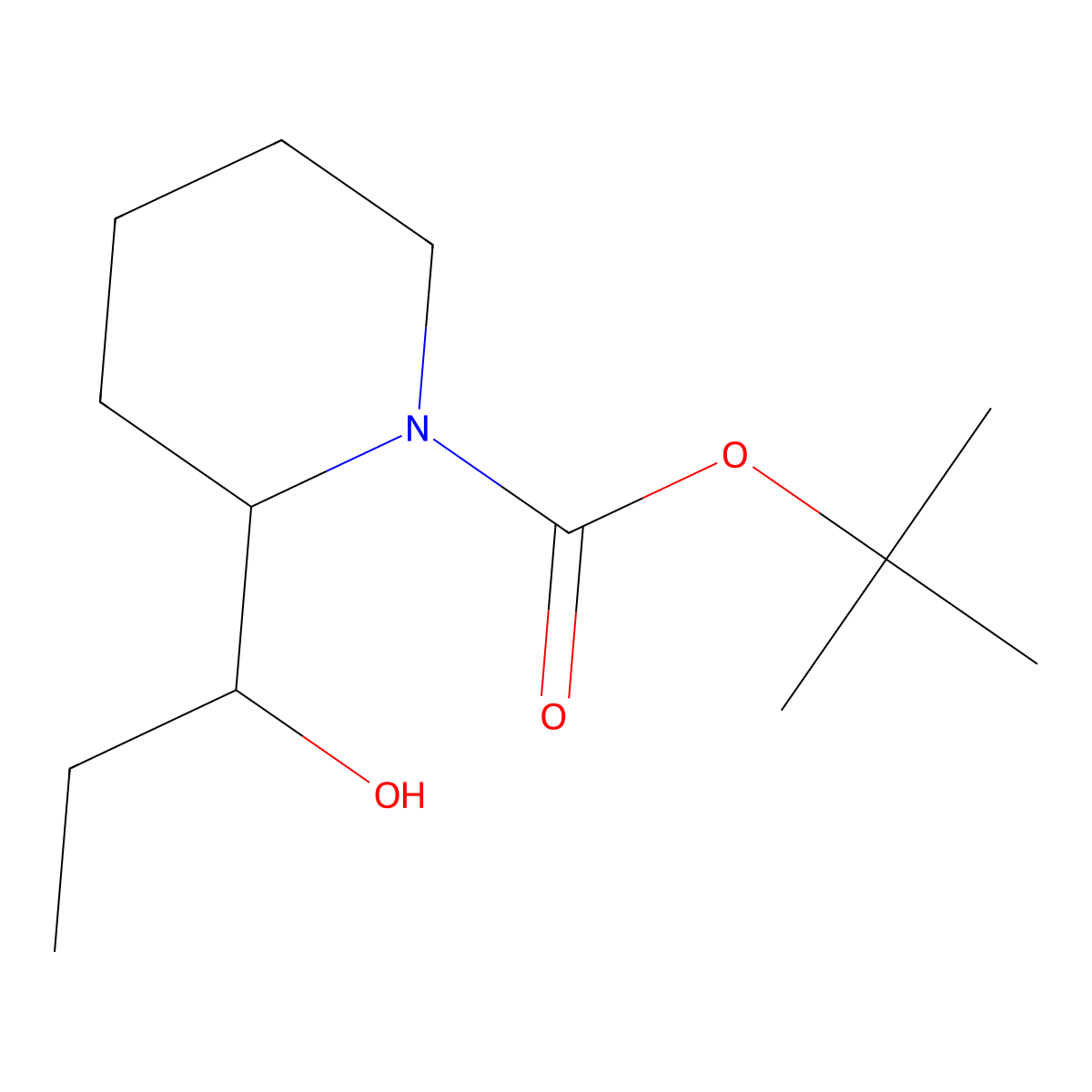 Tert-butyl 2-(1-hydroxypropyl)piperidine-1-carboxylate molecular structure, CAS 1334493-83-2