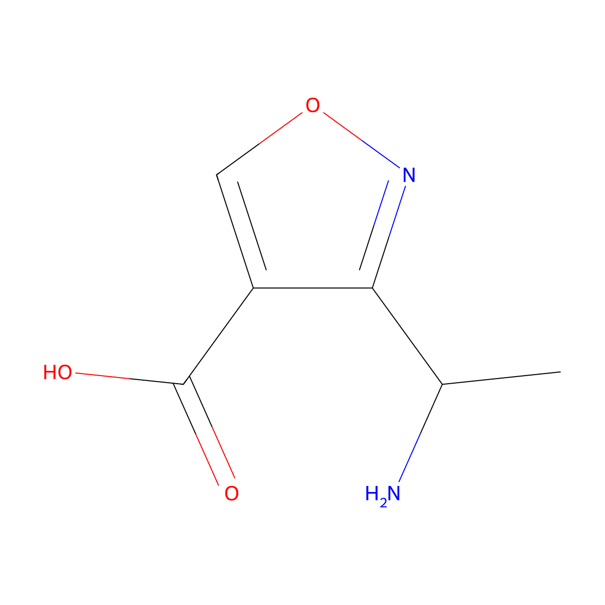 3-(1-Aminoethyl)-1,2-oxazole-4-carboxylic acid molecular structure, CAS 1334494-67-5