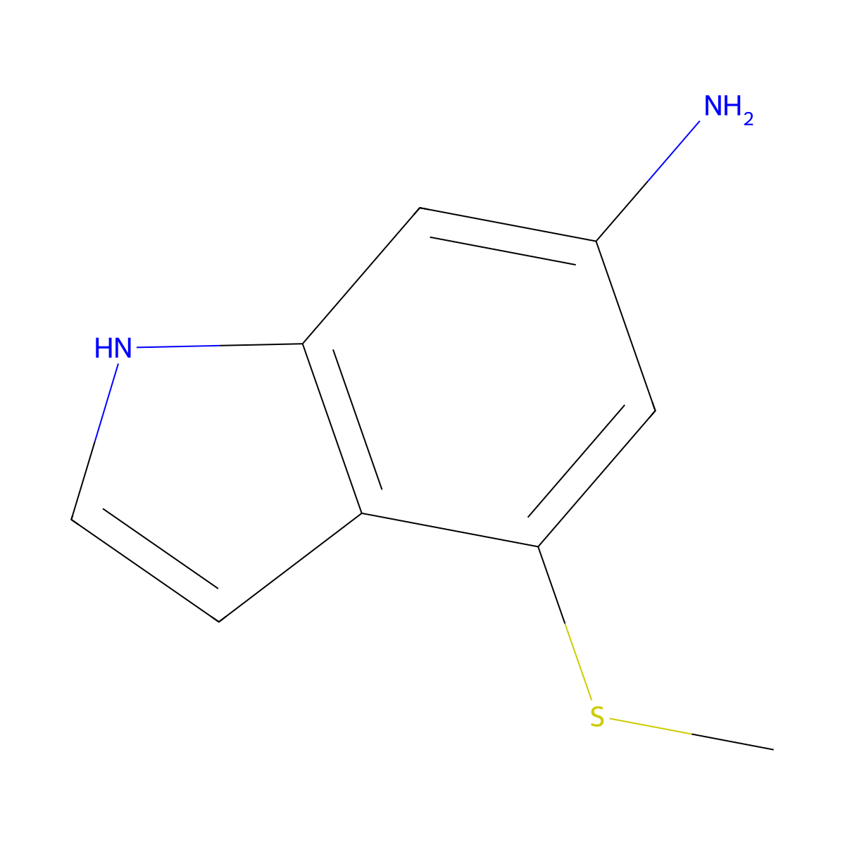 4-(Methylsulfanyl)-1H-indol-6-amine molecular structure, CAS 1334494-86-8