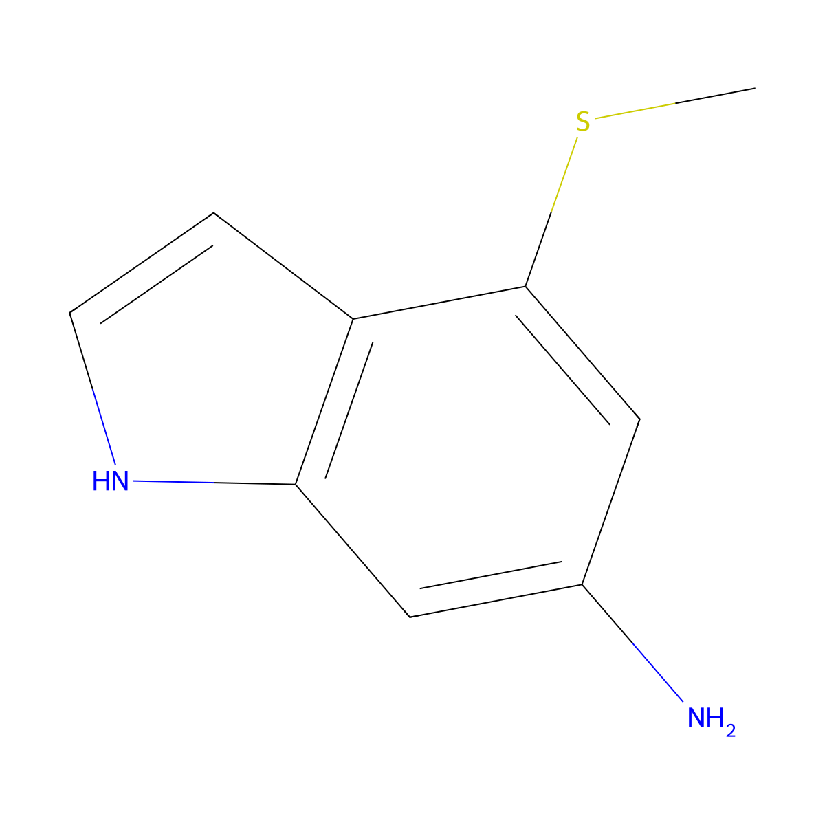 4-(Methylsulfanyl)-1H-indol-6-amine molecular structure, CAS 1334494-86-8