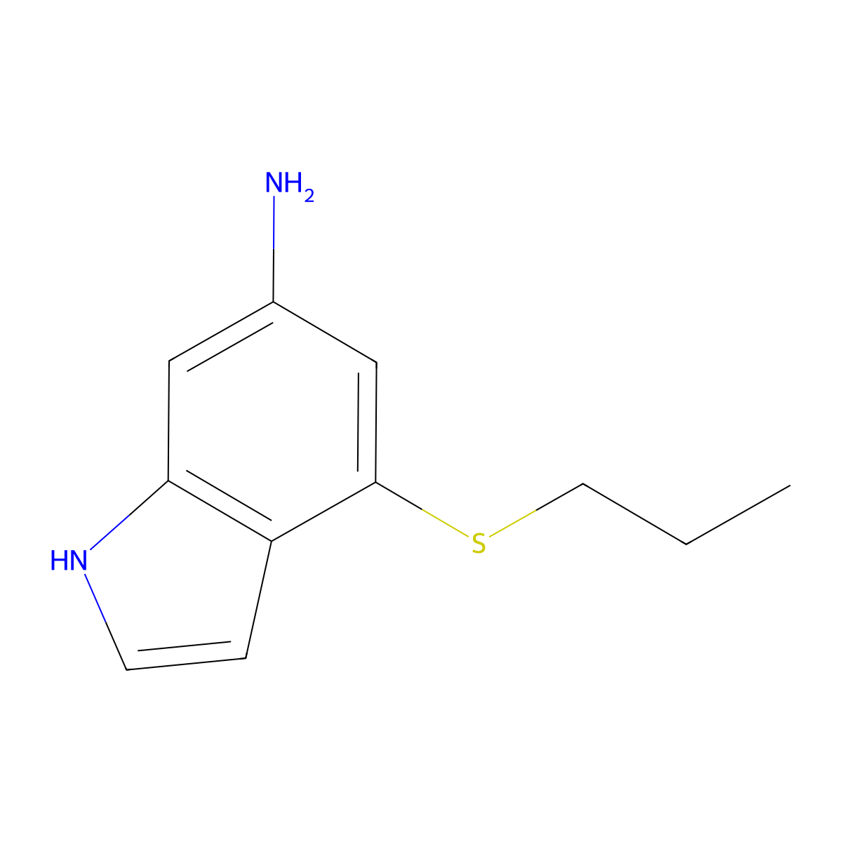 1h-Indol-6-amine,4-(propylthio)- molecular structure, CAS 1334494-88-0