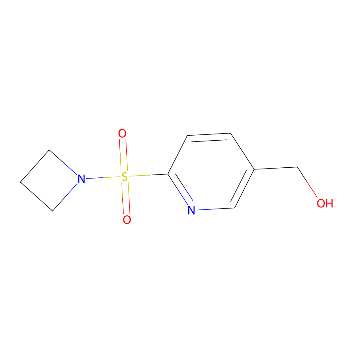 (6-(Azetidin-1-ylsulfonyl)pyridin-3-yl)methanol molecular structure, CAS 1334494-94-8