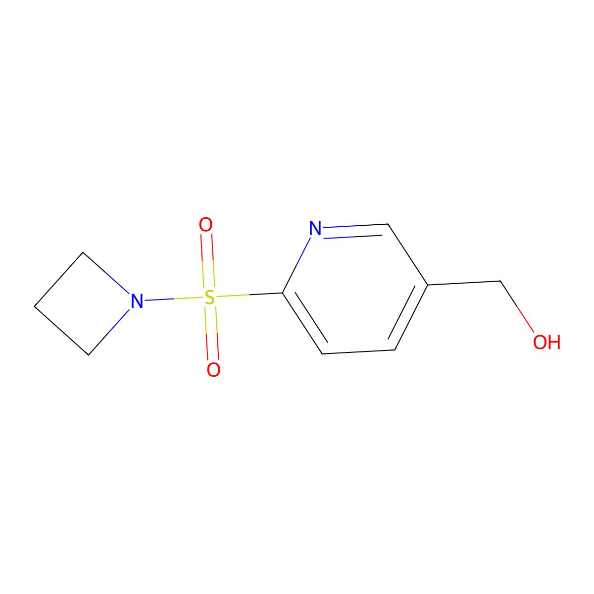 (6-(Azetidin-1-ylsulfonyl)pyridin-3-yl)methanol molecular structure, CAS 1334494-94-8