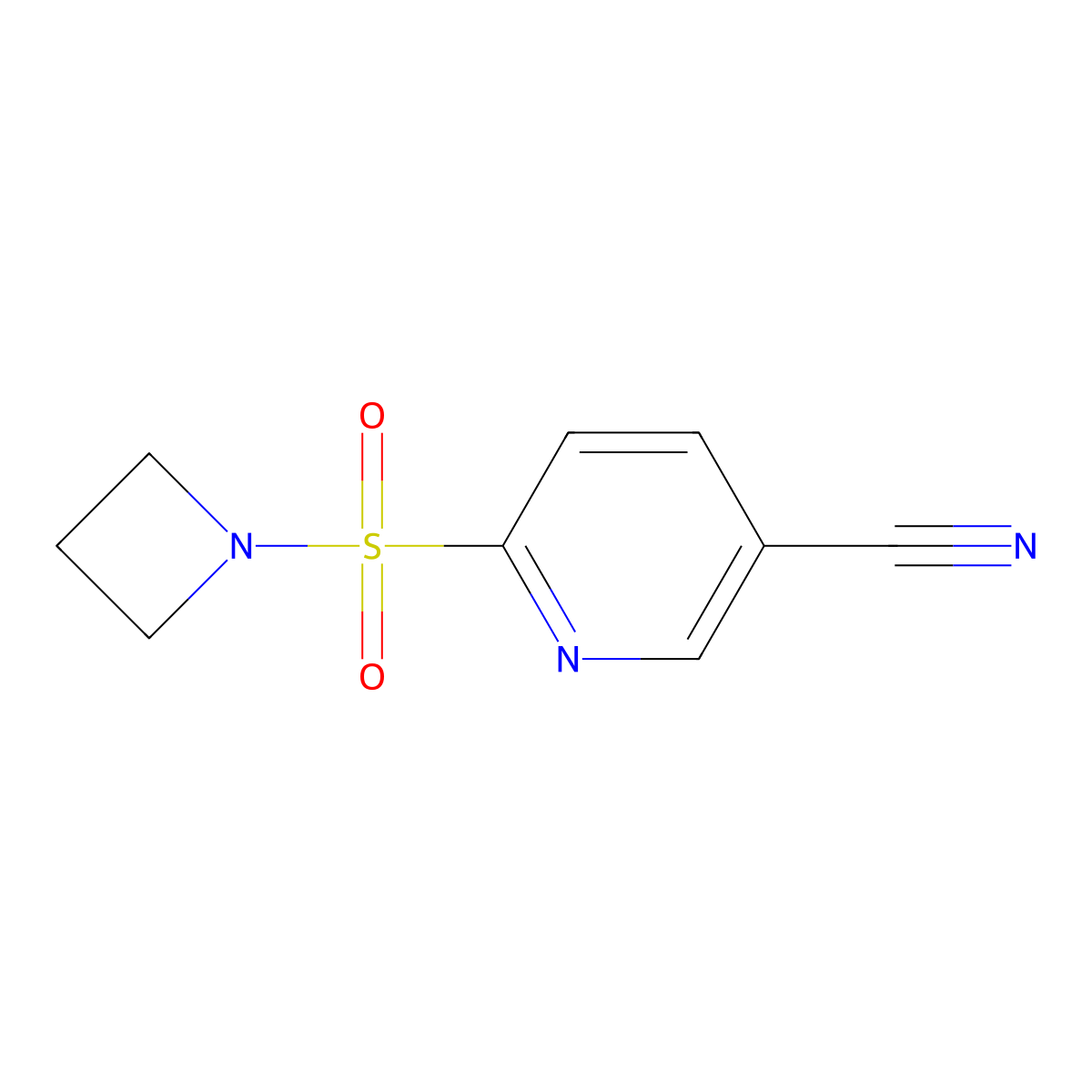 6-(Azetidin-1-ylsulfonyl)nicotinonitrile molecular structure, CAS 1334495-13-4