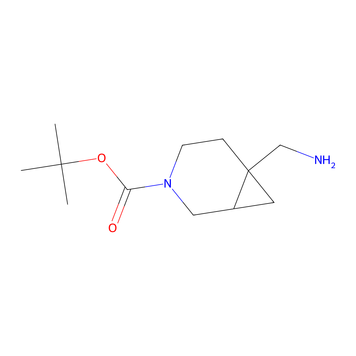 tert-Butyl 6-(aminomethyl)-3-azabicyclo[4.1.0]heptane-3-carboxylate molecular structure, CAS 1334495-27-0