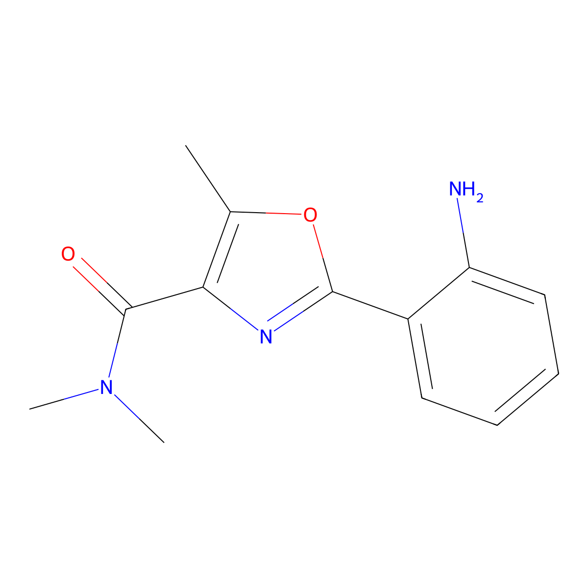 2-(2-Aminophenyl)-N,N,5-trimethyloxazole-4-carboxamide molecular structure, CAS 1334495-31-6