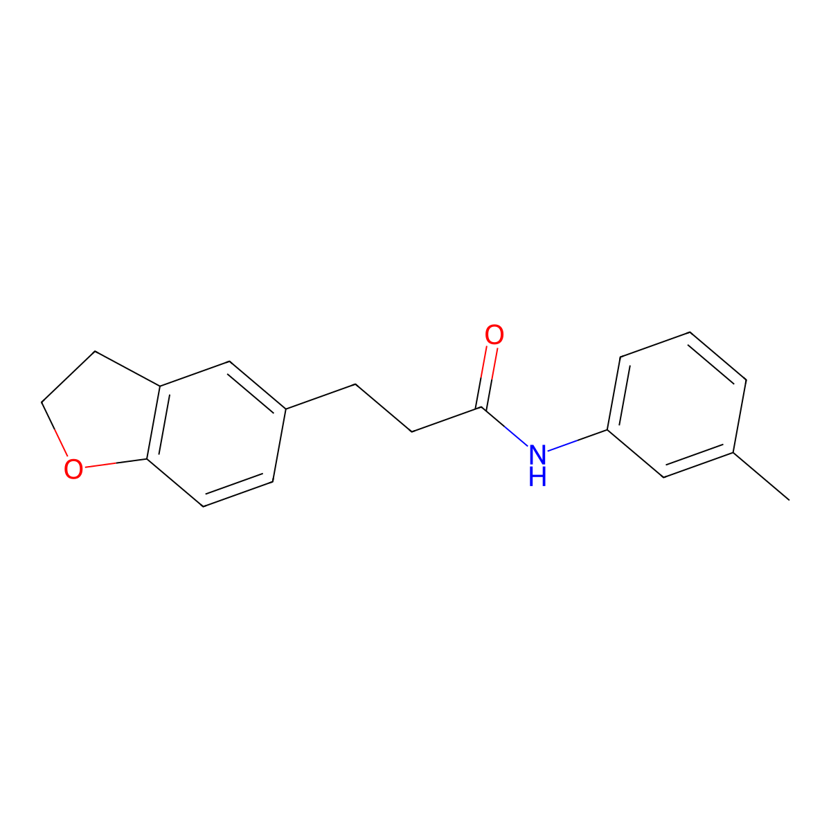 3-(2,3-dihydro-1-benzofuran-5-yl)-N-(3-methylphenyl)propanamide molecular structure, CAS 1334496-77-3