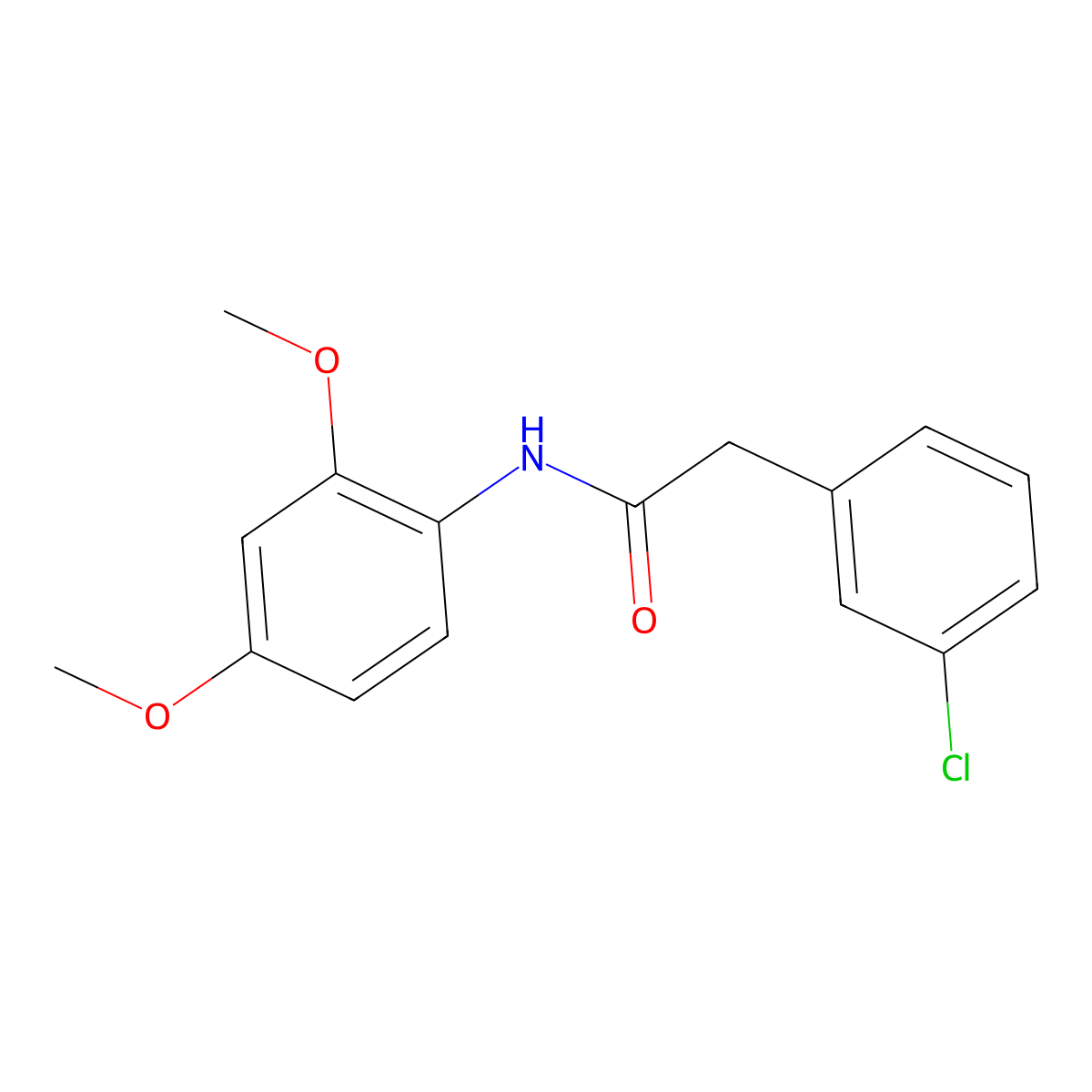 2-(3-chlorophenyl)-N-(2,4-dimethoxyphenyl)acetamide molecular structure, CAS 1334497-01-6