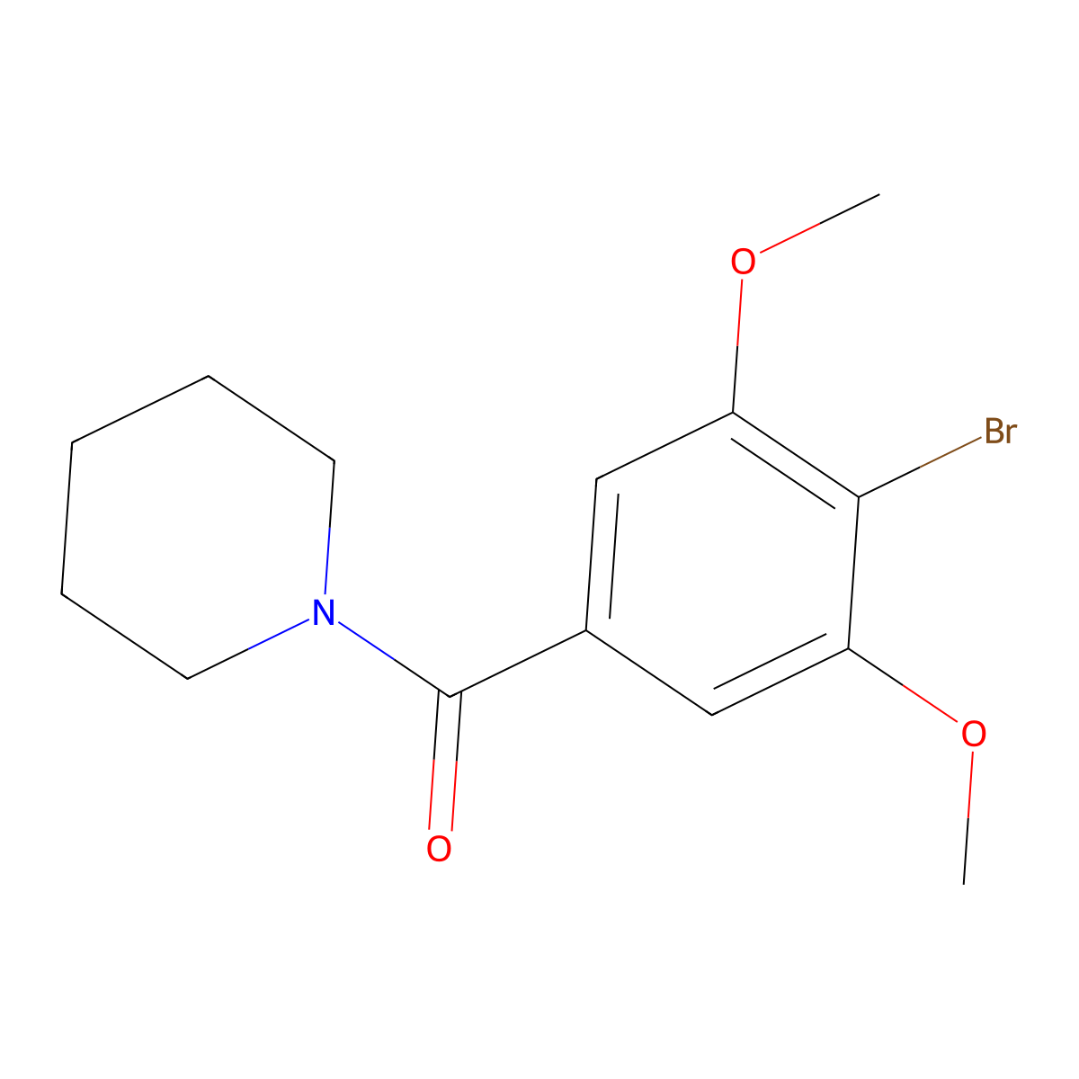 1-(4-Bromo-3,5-dimethoxybenzoyl)piperidine molecular structure, CAS 1334497-96-9