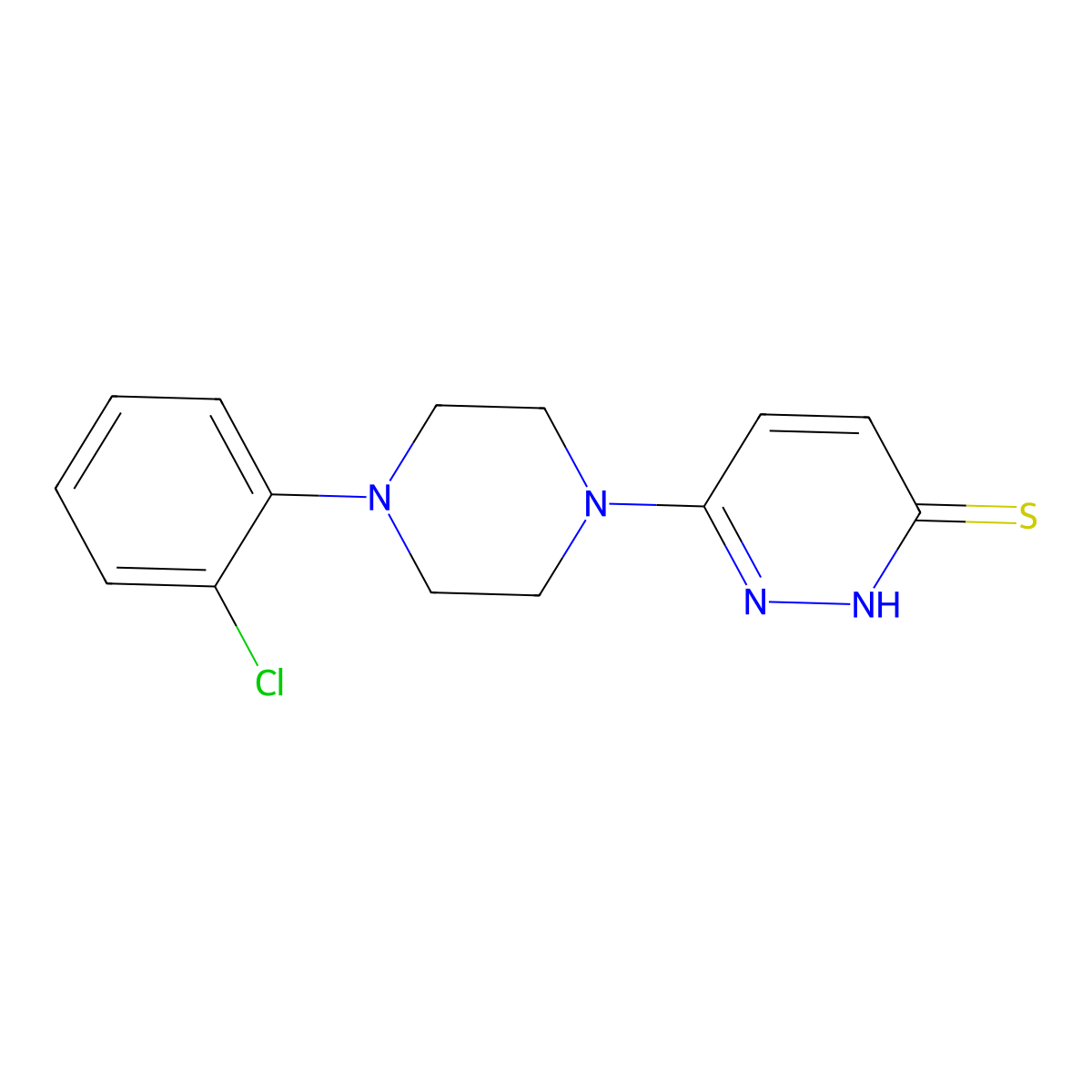 6-[4-(2-Chlorophenyl)piperazin-1-yl]-2,3-dihydropyridazine-3-thione molecular structure, CAS 1334498-25-7