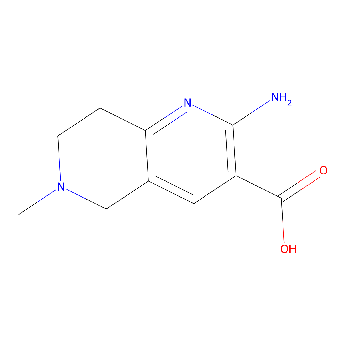 2-Amino-6-methyl-5,6,7,8-tetrahydro-1,6-naphthyridine-3-carboxylic acid molecular structure, CAS 1334498-77-9