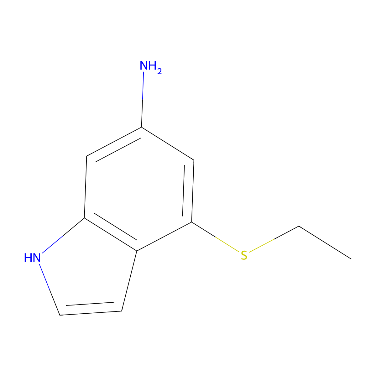 4-(Ethylsulfanyl)-1H-indol-6-amine molecular structure, CAS 1334499-05-6