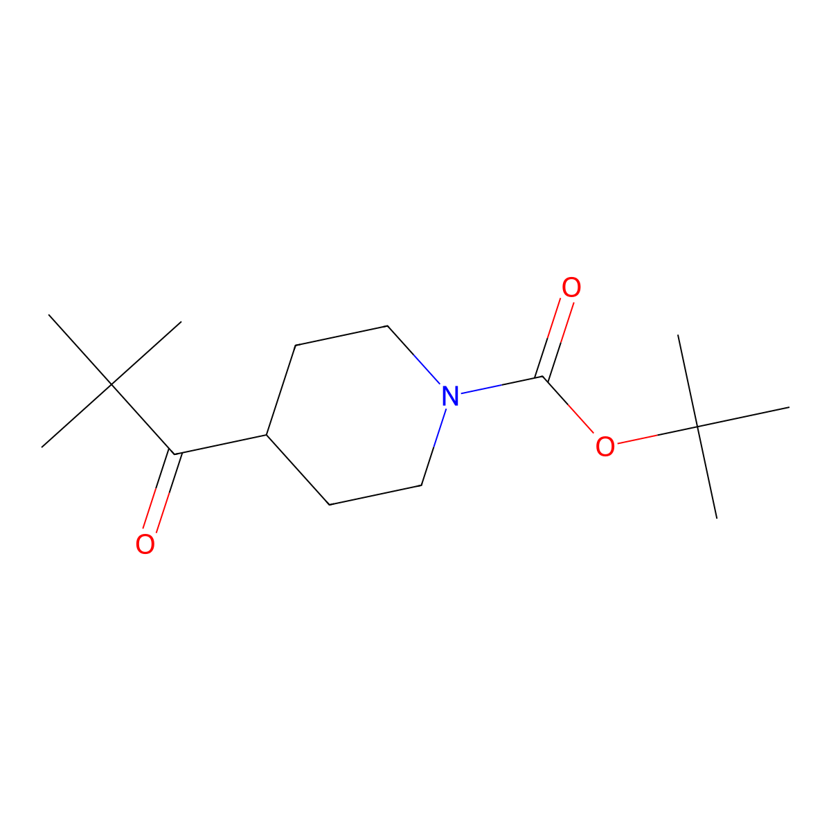 Tert-butyl 4-(2,2-dimethylpropanoyl)piperidine-1-carboxylate molecular structure, CAS 1334499-06-7